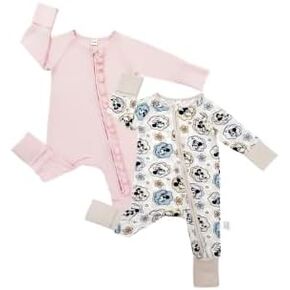 Bow Dream Baby Girl Romper Jumpsuit Bamboo Rayon Baby Clothes Boys & 2 Way Zipper Outfit Baby Clothes for Girls Cartoon Mouse 6-12 Months
