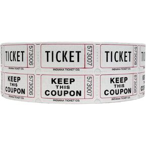 INDIANA TICKET CO. 2,000 Red Raffle Tickets Double Roll, Premium Quality 50/50 Raffle Tickets, Tickets for Events, Carnivals, Door Prizes, Drinks and More