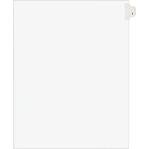 Avery Individual Legal Exhibit Dividers, Avery Style, 1, Side Tab, 8.5 x 11 inches, Pack of 25 (11911)