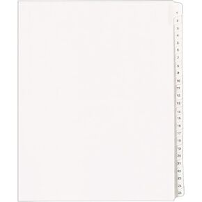 Avery 1-25 Legal Exhibit Dividers for 3 Ring Binders, 25-Tab Sets, Allstate Style, 1 Binder Divider Set (01701)
