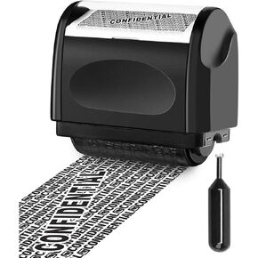Identity Theft Protection Roller Stamp, 1 Refill Ink - Confidential Roller Stamp for Identity Protection & Security Stamps- Blocking Out Privacy Information and Guard Your Address and ID