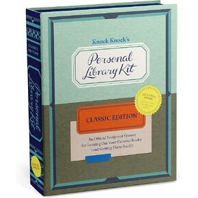 Knock Knock Personal Library Kit: Classic Edition - Card Catalog Checkout Cards, Bookplates, Date Stamp & Inkpad