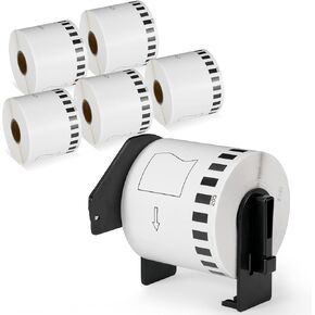 12 لفات متوافقة مع Brother DK-2205 ملصقات الورق المستمر 2-3/7 "× 100 '(62 مم × 30.48 م) ، لطابعات Brother QL Label QL-800 810W 820 820NWB 700W 500 570 600 1100NWB (12 Rolls + 1 Fram. )