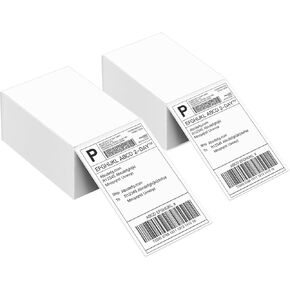 Nelko Genuine 4x6 Direct Thermal Shipping Label (Pack of 500 Fan-Fold Labels), Nelko 4x6 Thermal Labels for Nelko PL70E Shipping Label Printer, Perforated and Strong Adhesive, Commercial Grade