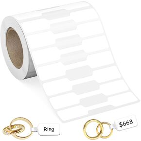 500Pcs Jewelry Price Tags Stickers Roll for Necklace Ring Display Labels, Rectangular Self Adhesive Indentification Tags, AveneMark Pricemarker Labels Accessories Display Paper (500Pcs Price Tags)