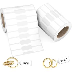 500Pcs Jewelry Price Tags Stickers Roll for Necklace Ring Display Labels, Rectangular Self Adhesive Indentification Tags, AveneMark Pricemarker Labels Accessories Display Paper (500Pcs Price Tags)