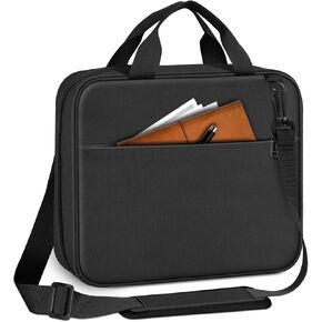 FINPAC Extra Large Bible Cover, Carrying Book Case Church Bag Bible Protective with Detachable Shoulder Strap & Zippered Pocket, Gift for Men Women, Black & Brown