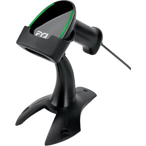 FYJ USB Barcode Scanner with Stand, Handheld 1D 2D QR Code Scanners, Wired Bar Code Reader for Warehouse, Library, Supermarket