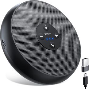 Emeet Conference SpeakerPhone M0 Plus ، 4 AI Mics 360 ° Pickup ، الحد من الضوضاء ، مكبر صوت USB C ، متحدث مؤتمر بلوتوث لمدة 8 أشخاص مع سلسلة Daisy لـ 16 متوافقة مع البرامج الرائدة