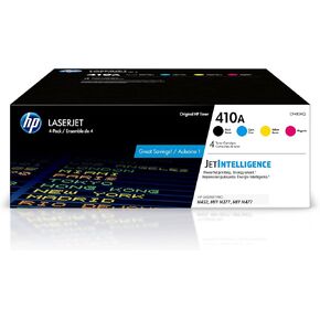 HP 410A Black, Cyan, Magenta, Yellow Toner Cartridges (4-pack) | Works with HP Color LaserJet Pro M452 Series, HP Color LaserJet Pro MFP M377, M477 Series | CF410AQ