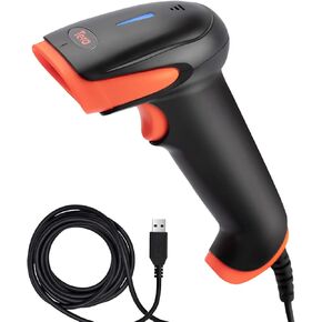 Tera Pro (Extreme Performance) Industrial Wireless Barcode Scanner 2D QR 1D Bar Code Reader 2.4G Wireless 2500mAh Compatible with Bluetooth Drop Resistant for Windows Mac Android iOS Model 8100 Orange