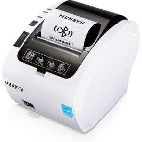 MUNBYN Bluetooth Thermal Receipt Printer P047, 80mm POS Printer, Thermal Printer with USB Serial Ethernet, Bluetooth, Support Android Windows PC (Do Not Support iOS Paypal Doordash Grubhub Vagaro)