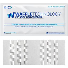 KICTeam - Waffletechnology Cleaning Cards for MICR Check Readers (15 Cards) - Presaturated with Quick Drying Solution