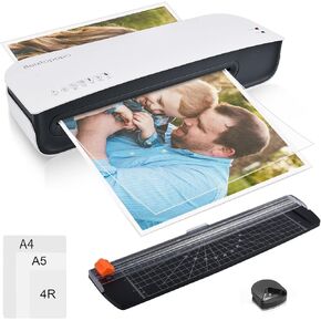 Laminator, A4 Laminator Machine, 9 Inch Thermal Laminator Machine, 4 in 1 Personal Desktop Cold Laminator with Paper Cutter and Corner Rounder 15 Laminating Pouches for Office School Business Use