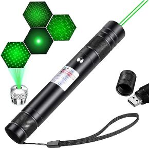 Advanced Long-Range Laser Pointer High Power - Rechargeable Green Beam Laser Pointer with Star Cap - Versatile Laser Pen for Astronomy, Construction, Presentations, and Outdoor Adventures