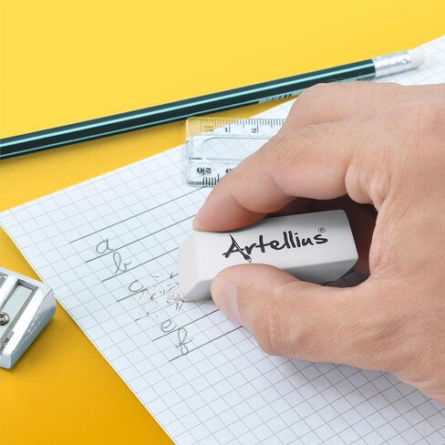 Artellius White Erasers - Large Size Latex & Smudge Free - Bulk School Supplies for Classrooms, Drawing, Teachers, Homeschool, Office, Art Class - Pack of 100 in Kuwait