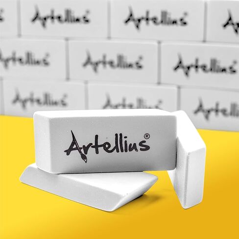 Artellius White Erasers - Large Size Latex & Smudge Free - Bulk School Supplies for Classrooms, Drawing, Teachers, Homeschool, Office, Art Class - Pack of 100 in Kuwait