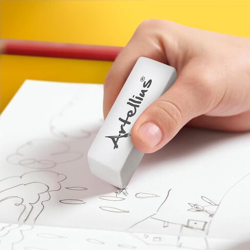 Artellius White Erasers - Large Size Latex & Smudge Free - Bulk School Supplies for Classrooms, Drawing, Teachers, Homeschool, Office, Art Class - Pack of 100 in Kuwait