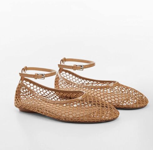 Molozoey Mesh Ankle Strap Flats for Women Round Toe Ballet Flats Shoes,Casual Mary Jane Flats Comfortable Daily Dress Shoes in Saudi Arabia