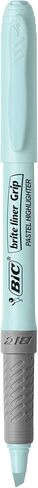 BIC Brite Liner Grip Pastel Highlighter Set, Chisel Tip, 12-Count Pack of Pastel Highlighters in Assorted Colors, Cute Highlighters for Bullet Journaling, Note Taking and More in Saudi Arabia