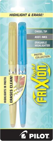 Pilot, FriXion Light Pastel Erasable Highlighters, Chisel Tip, Pack of 5, Pastel Blue, Pink, Yellow, Green & Purple in Saudi Arabia