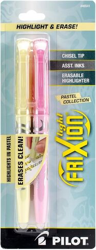 Pilot, FriXion Light Pastel Erasable Highlighters, Chisel Tip, Pack of 5, Pastel Blue, Pink, Yellow, Green & Purple in Saudi Arabia