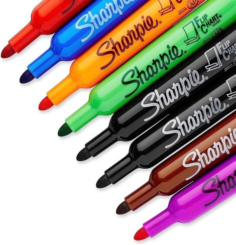 علامات مخطط Sharpie Flip ، طرف رصاصة ، ألوان متنوعة ، 8 عبوات ، منخفضة ، خالية من الصرير in Kuwait
