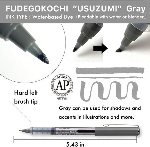 Kuretake Zig FUDEGOKOCHI 3 Brush pens set, Ideal for Inktober, No mess, for beginners, Hand lettering, calligraphy, illustration, sketching, outlining, drawing, cartoon, signature, Made in Japan in Saudi Arabia