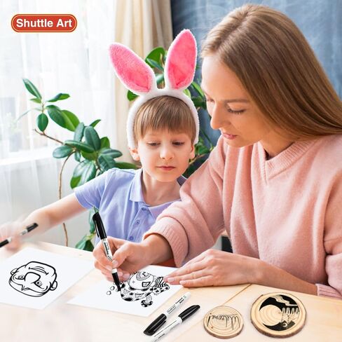 Shuttle Art Permanent Markers, 30 Pack Black Permanent Marker set,Fine Point, Works on Plastic,Wood,Stone,Metal and Glass for Doodling, Marking in Kuwait