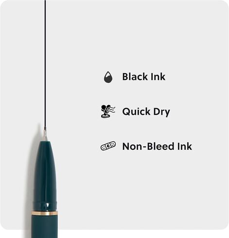 U Brands Catalina Felt Tip Pens, Set of 6, Soft Touch Jewel Tones with Gold Details, Medium (0.7 mm) Point, Black Ink in Saudi Arabia