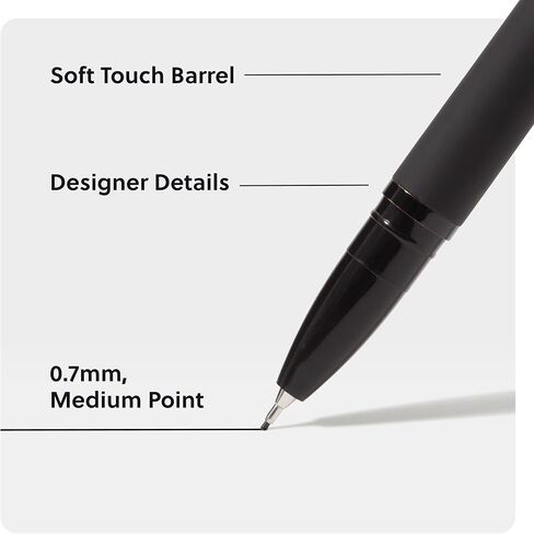 U Brands Catalina Felt Tip Pens, Set of 6, Soft Touch Jewel Tones with Gold Details, Medium (0.7 mm) Point, Black Ink in Saudi Arabia