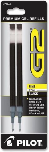 Pilot, G2 Gel Ink Refills, Fine Point 0.7 mm, Black, Pack of 2 in Saudi Arabia