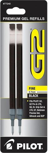 Pilot, G2 Gel Ink Refills, Fine Point 0.7 mm, Black, Pack of 2 in Saudi Arabia
