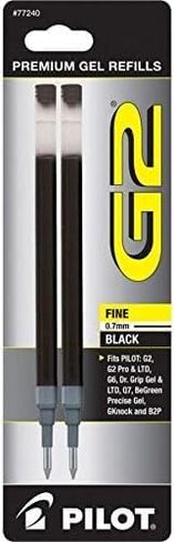 Pilot ، G2 Gel Ink chills ، Fine Point 0.7 mm ، Black ، Pack of 2 in Saudi Arabia