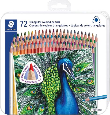 Staedtler Colored Pencils, Triangular Barrel, 4mm, 72 Pieces (1278CM72A6) in Kuwait