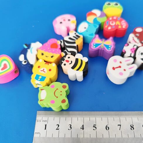 35PCS Fun Animal Fruit Pencil Topper Erasers for Kids Bulk,Cute Top Erasers Caps for Pencil,Back to School Party Gifts (Pattern Random) in Saudi Arabia