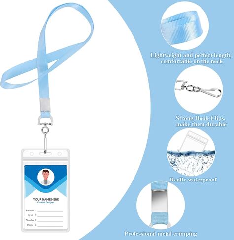 12 Pack Cruise Lanyard with ID Card Holder, Durable Lanyard with Waterproof ID Badge Holder Cruise Lanyards for ID Badges Ship Cards Carnival Sail Keys (12 Colors) in Kuwait