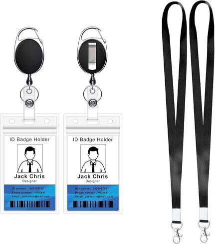 Retractable Badge Reel with Claw Clasp and Clip for Id Card Holders (2Pack) in Saudi Arabia
