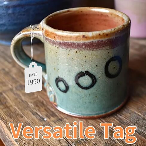 400 PCS علامات السعر مع سلسلة مرفقة ، 1.38 "× 0.87" علامات تعليق الورق البيضاء ، وضع علامة على علامات الساحة المرآب القابلة للكتابة ، واضطراب العلامة للمجوهرات ، والملابس ، والتجزئة ، ووضع العلامات ، والهدية in Kuwait