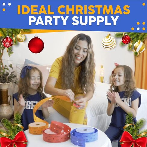 Toysery Multicolor Raffle Tickets - 6000 Tickets (3 Double Rolls of 2000 Tickets Roll), Consecutively Numbered Fundraiser 50/50 Raffle Tickets for Christmas Party, Concert, Carnivals & Other Event in Kuwait