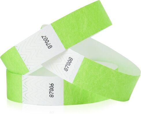 600 WristCo Neon Green Tyvek Wristbands for Events - Tamper-Proof Design & Fluorescent Color Prevent Reuse Premium-Grade Bracelets for Hospital & Medical ID, Party & VIP Identification in Kuwait