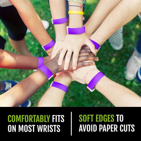 700 WristCo Neon Red Tyvek Wristbands for Events - Tamper-Proof Design & Fluorescent Color Prevent Reuse Premium-Grade Bracelets for Hospital & Medical ID, Party & VIP Identification in Saudi Arabia