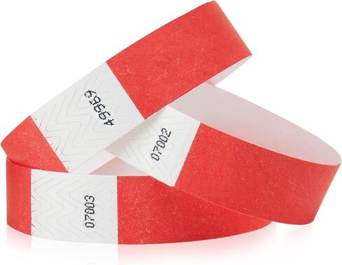 700 WristCo Neon Red Tyvek Wristbands for Events - Tamper-Proof Design & Fluorescent Color Prevent Reuse Premium-Grade Bracelets for Hospital & Medical ID, Party & VIP Identification in Saudi Arabia