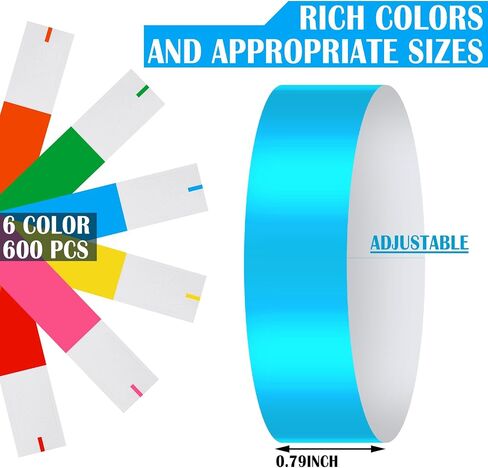 Epakh 600 PCS Paper Wristbands Neon Wrist Bands Bracking Handbroof For Meusts Lightweight Concert Band Neon Colored List Lrist For Party in Kuwait