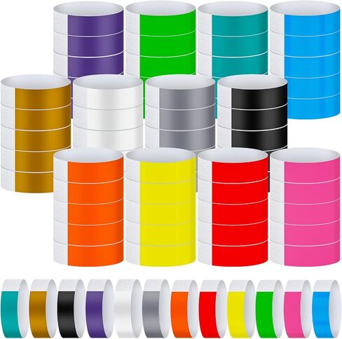 Epakh 600 PCS Paper Wristbands Neon Wrist Bands Bracking Handbroof For Meusts Lightweight Concert Band Neon Colored List Lrist For Party in Kuwait