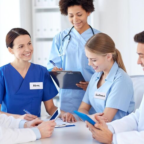 Henoyso 50 Sets Blank Magnetic Name Tags Magnetic Name Badge Holder Acrylic DIY Badges with Adhesive Tape Custom White Printable for Jacket Shirts Supplies(1 x 3 Inch) in Kuwait