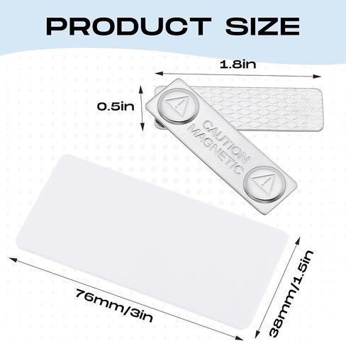 Henoyso 50 Sets Blank Magnetic Name Tags Magnetic Name Badge Holder Acrylic DIY Badges with Adhesive Tape Custom White Printable for Jacket Shirts Supplies(1 x 3 Inch) in Kuwait