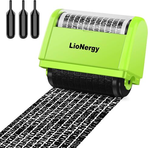 LioNergy Identity Protection Roller Stamp Roller Identity Theft Prevention Security Stamp with 3 Refills - Blue in Saudi Arabia