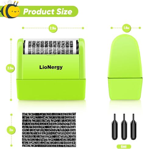 LioNergy Identity Protection Roller Stamp Roller Identity Theft Prevention Security Stamp with 3 Refills - Blue in Saudi Arabia
