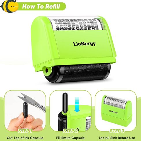 LioNergy Identity Protection Roller Stamp Roller Identity Theft Prevention Security Stamp with 3 Refills - Blue in Saudi Arabia
